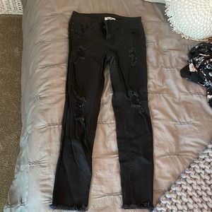 Refuge distressed black jeans